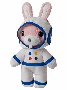 NEW Ikea Pink Rabbit Astronaut Bunny Astonsparv 11" Removable Spacesuit 24Mos+